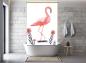 Preview: Extartiqe Duschrollo Flamingo moderner Rollo Duschvorhang